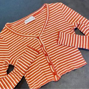 Urban Outfitters orange striped top XS
